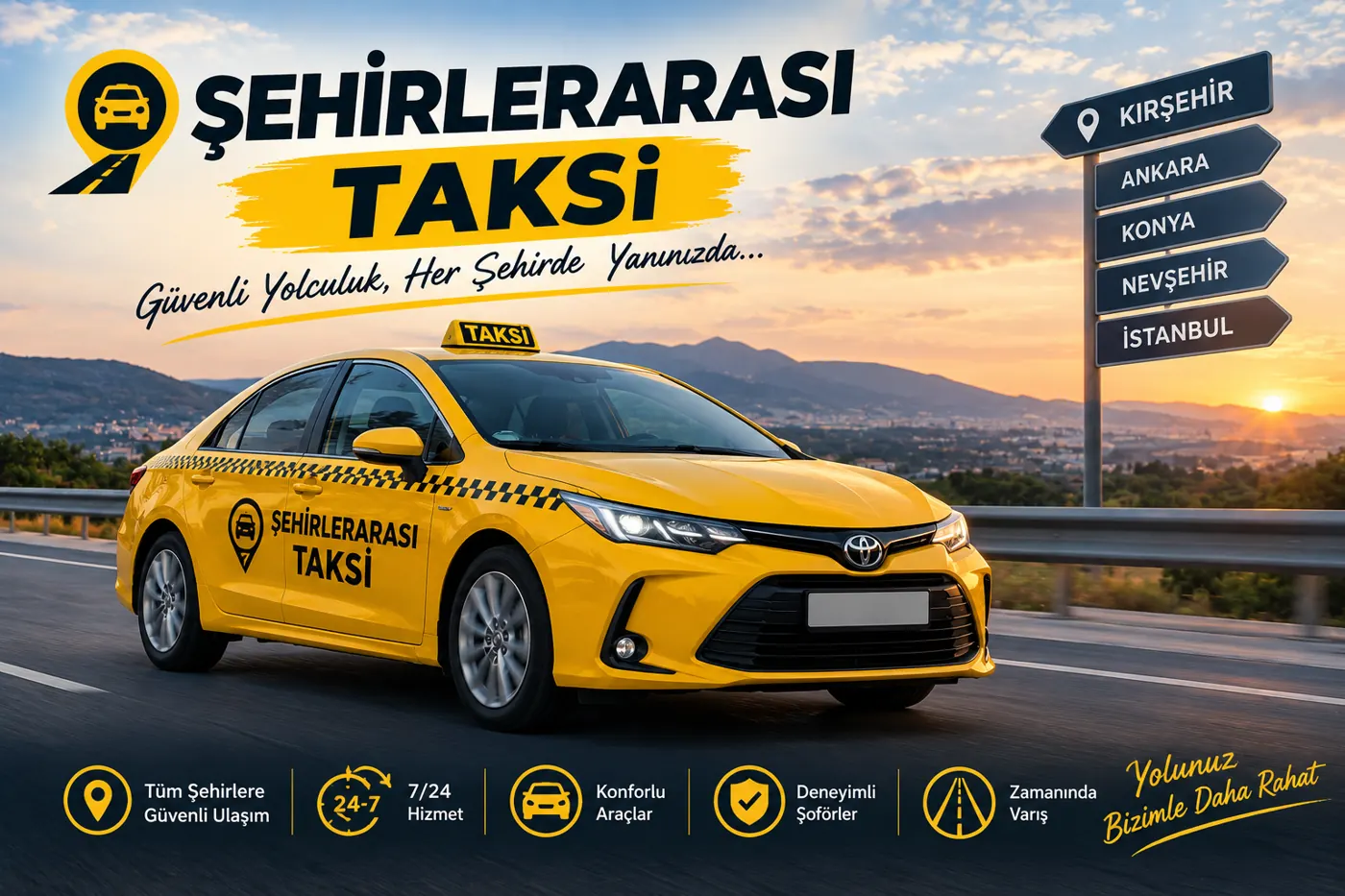 Kırşehir şehirlerarası taksi hizmeti